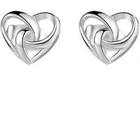 PULABO Boucles d'oreilles Coeur en Argent Sterling Stud Bijoux Noeud torsadé pour Femmes élégant