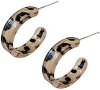 PULABO Boucles d'oreilles léopard Boucles d'oreilles créoles en résine Acrylique Déclaration à la Mode Boucle d'oreille K-Pop Boucles d'oreilles léopard créatifes Cadeau de Bijoux, Marron élégant