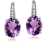 PULABO Boucles d'oreilles pour Femmes Filles, Mode Ovale cubique Zircon Femmes Boucles d'oreilles à Levier Party Banquet Bijoux de Charme - Violet élégant