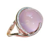 PULABO Femmes Faux Pierre De Lune Strass Incrusté Bague Bague De Noce Bijoux Cadeau Rose Cristal De Pierre De Lune Bague À Diamants LEurope Et LAmérique 14K Rose Nous 10 Excellente Qualité Qualité s