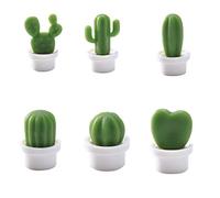 PULABO Lot de 6 jolies cactus décoratifs décoratifs pour téléphone frigo plante magnétique DIY autocollant blanc élégant et populaire de haute qualité