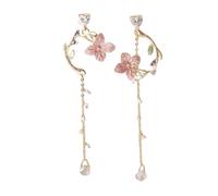 PULABO Nouveau Style coréen Fleur asymétrique Boucles d'oreilles pour Femmes Brillant Long Gland Mignon Chat Boucle d'oreille Doux Bijoux rentable