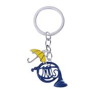 PULABO Porte-clés 1 pc Yellow Umbrella Mother Blue French Horn Keychain élégant