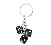 PULABO Porte-clés personnalité 3 pièces Multi-Couleur Amovible résine dés Sac de Jeu Porte-clés bibelot Unique élégant