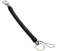 PULABO Spring C Keychain Spirale Rétractable Vol-Perdu Stretch Cord Porte-clés Fermoir Homard pour Porte-clés 20cm Noir 1pc Rangement Quotidien élégant