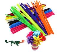 PULABO Tiges de chenille Tinsel Arts de 100 pcs cure-pipes couleurs assorties parfaites pour les projets d'artisanat de bricolage, ornement de Noël rendant durable et pratiquedurable