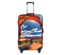 PULaif Azurite Housse de protection pour valise de voyage Motif marbre à l'huile Bleu sarcelle et feuille d'or 45,7 à 81,3 cm, Norme du parc national des Arches, L