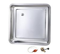 PULaif Bac d'égouttage AC en Acier Inoxydable 304 avec Tuyau | 30, 35, 40, 45, 50 cm : AC, Fuites d'évier, Séchage vaisselle, Tables à thé, Plantes(30x30cm/12x12in)