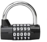 PULaif Cadenas à Combinaison, Cadenas à Combinaison à 5 Chiffres avec Mot de Passe et Anse Large(Black)