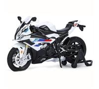 PuLaif Collection Collection Son Et Lumière, Cadeaux Décoratifs 1:12 Pour BMW RRS1000, Modèle De Moto En Alliage Simulée(White)