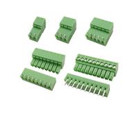 PULaif Connecteur Pitch, Lot de 10 Paires de connecteurs à vis for PCB, Pas de 3,5 mm, 2 à 12 Broches, Prise Femelle, bornes à vis à Angle Droit(2pin)