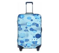 PULaif Cool Drum Sets Housse de protection pour boîte de voyage, housse de bagage de voyage, protection de valise pour 45,7 à 81,3 cm, housse de valise, Imprimé à pois bleus, M