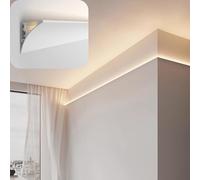 PULaif Corniches de Plafond, Le diffuseur de Canal de plinthe de moulure de Couronne de LED remplace Les Tailles Multiples de Plasterline(23m/75.5ft)