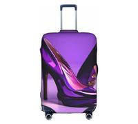 PULaif Housse de protection moderne pour valise de voyage en forme de triangle noir blanc doré pour valise de 45,7 à 81,3 cm, Élégants talons hauts violets avec rouge à lèvres, XL