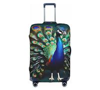 PULaif Housse de protection pour boîte de voyage en carton de Noël, bonhomme de neige, housse de bagage de voyage, protection de valise pour 45,7 à 81,3 cm, housse de valise, Beau paon., M