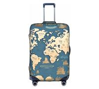 PULaif Housse de protection pour boîte de voyage New York, housse de bagage de voyage, protection de valise pour 45,7 à 81,3 cm, housse de valise, motif carte du monde, L