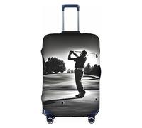 PULaif Housse de protection pour valises de 45,7 à 81,3 cm avec drapeaux de course à carreaux, Golfs noirs et blancs, M