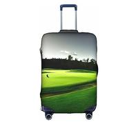 PULaif Housse de protection rustique en bois de grange ancienne, housse de protection pour valise de 45,7 à 81,3 cm, housse de valise, Parcours de golf vert, L