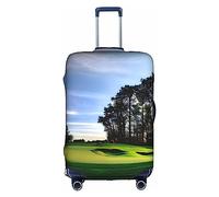 PULaif Housse de protection rustique en bois de grange ancienne, housse de protection pour valise de 45,7 à 81,3 cm, housse de valise, Parcours de golf et arbre, L