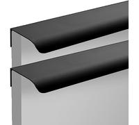 PULaif Poignées à encastrer, Poignées de Porte dissimulées en Alliage d'aluminium, Traction de Bord de Doigt, Paquet Noir de 2 Tailles Multiples(Overall Length 800mm)