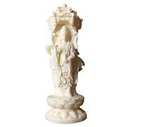 PULaif Statues Décoration Ornements, Statue de Bouddha Amitabha Trois en Un Blanc 5,5 x 5,5 x 15 cm