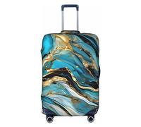 PULaif Women in Ancient Egypt Housse de protection pour boîte de voyage, housse de valise pour 45,7 à 81,3 cm, housse de valise, Turquoise, bleu doré, marbre, L