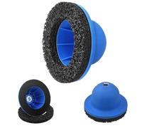 Pulchra Brosse de nettoyage pour moyeu de roue de voiture avec roue de meulage de 150 mm, rotor de nettoyage, polissage de surface de roue pour perceuse sans fil/air (bleu)