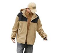 Pulcykp Veste d'alpinisme épaisse 2 en 1 pour homme - Manteau polaire pour l'automne et l'hiver - Chaud - Pour l'extérieur et le camping, kaki, M