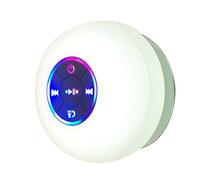 Puleuroy Enceinte de Douche Bluetooth Portable et Étanche avec Ventouse et Lumières LED, Caisson de Basses Stéréo Surround 3D