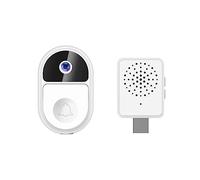 Puleuroy Sonnette Wifi 1080P ÉTanche Temps RéEl Tuya Smart Sonnette Interphone Sans Sonnette Tuya Interphone CaméRa Blanc
