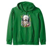 Puli Dog Summer Wildflowers Illustration Sweat à Capuche