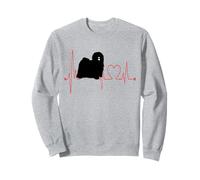 Puli Hungarian Dog Heartbeat EKG Funny Dogs Propriétaire et Amoureux Sweatshirt