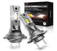 Pulilang Ampoules H7 LED 22000LM, 2023 Amélioré 500% de Luminosité 12V 6500K Blanc Lampes LED H7 pour Voiture et Moto Anti Erreur Canbus, 1:1 Mini Taille pour Remplacement des Phares Halogène, 2PCS