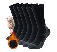 PULIOU Chaussettes Chaudes Homme Femme, Chaussettes de Randonnée en Laine Mérinos, Convient pour Course à Pied, RandonnéE, Ski, 3 Paires