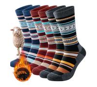 PULIOU Chaussettes Chaudes Homme Femme, Chaussettes de Randonnée en Laine Mérinos, Convient pour Course à Pied, RandonnéE, Ski, 3 Paires