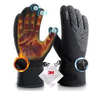 PULIOU Gants Hiver Hommes Et Femme, Gants Chauffants Moto Imperméables, Gant Thermique, tactiles coupe-vent, Convient Pour Le Ski, Le Cyclisme, La Course à Pied Et La Randonné