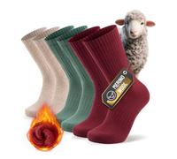 PULIOU MéRinos Chaussettes Homme Femme 43-46, Chaussettes Chauffantes, Chaussettes Thermiques Hiver Chaussettes éPaisses Et Chaudes Hommes Femmes Chaussette Homme De RandonnéE (3 Paires) Coloré S