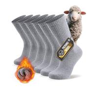 PULIOU MéRinos Chaussettes Homme Femme 43-46, Chaussettes Chauffantes, Chaussettes Thermiques Hiver Chaussettes éPaisses Et Chaudes Hommes Femmes Chaussette Homme De RandonnéE (3 Paires) Gris L