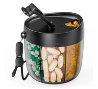 PULIV Flacon distributeur de pilules portable, organiseur de vitamines avec 7 compartiments, peut contenir beaucoup de compléments avec design anti-mélange et larges ouvertures, facile à récupérer,