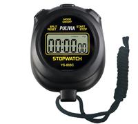 PULIVIA Chronomètre avec Compte à Rebours, Chronomètre Numérique Simple D'utilisation pour Le Sport, Compte à Rebours-Alarme-Bouton-Son, Pile AAA Incluse, Noir