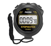 PULIVIA Chronometre Sport avec Bouton Marche/Arrt et Fonction Silencieux, sans Calendrier pour Utilisation Simplifie, Chronomtre Numrique pour EA?neurs, Enfants et Course Pied, Noir