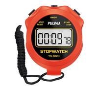 PULIVIA Chronometre Sport avec Bouton Marche/Arrt et Fonction Silencieux, sans Calendrier pour Utilisation Simplifie, Chronomtre Numrique pour EA?neurs, Enfants et Course Pied, Rouge