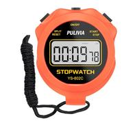 PULIVIA Chronometre Sport avec Bouton Marche/Arrt et Fonction Silencieux, sans Calendrier pour Utilisation Simplifie, Chronomtre Numrique pour EA?neurs, Enfants et Course Pied, Orange