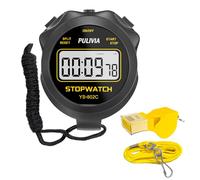 PULIVIA Chronomètre Sport avec Sifflet, Marche/Arrêt, Silencieux, Grand écran, Utilisation Simple, Chronomètre Numérique pour Entraîneurs Sportifs, Professeurs d'EPS Arbitres et Enfant