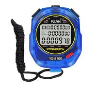PULIVIA Stopwatch Sports Minuterie 100 Laps/Splits Digital Stop Watch avec Compte à Rebours et Minuterie D'alarme Calendrier Grand écran pour Entraîneurs, Course à Pied, Entraînement Sportif, Bleu