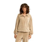 Pull 1/2 zip femme Billabong Coffee Time Beige M