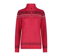 Pull 1/2 zip femme CMP Wooltech Rouge M