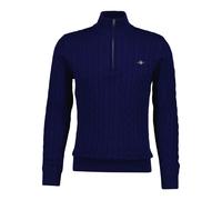 Pull 1/2 zip maille torsadée Gant Bleu M