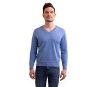 Pull 100 % cachemire pour homme - Pull à col en V - 2 fils, Bleu azure, XXL