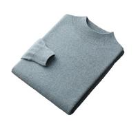 Pull 100 % laine mérinos sans couture pour homme - Pull en tricot solide - Décontracté - Col montant, Gn8, XXL